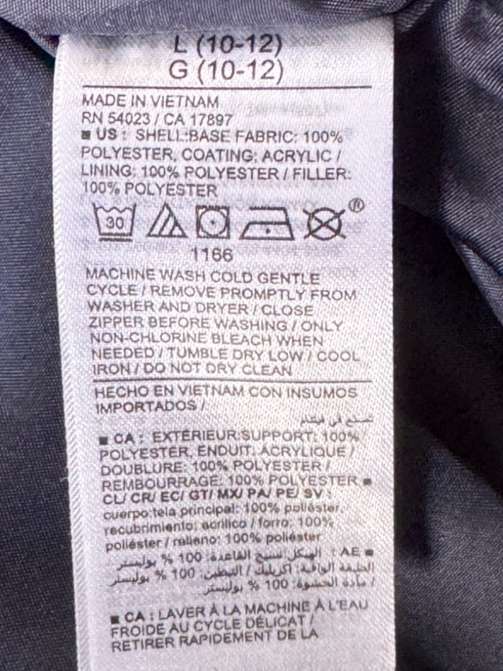 Old Navy Blue Puffer Vest Kids Size L (10-12) Water-Resistant Lightweight - Picture 5 of 9